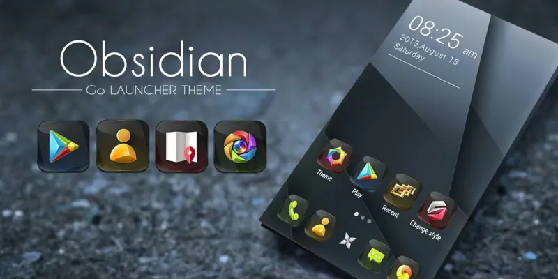 Obsidian Go Launcher Theme android App screenshot 0